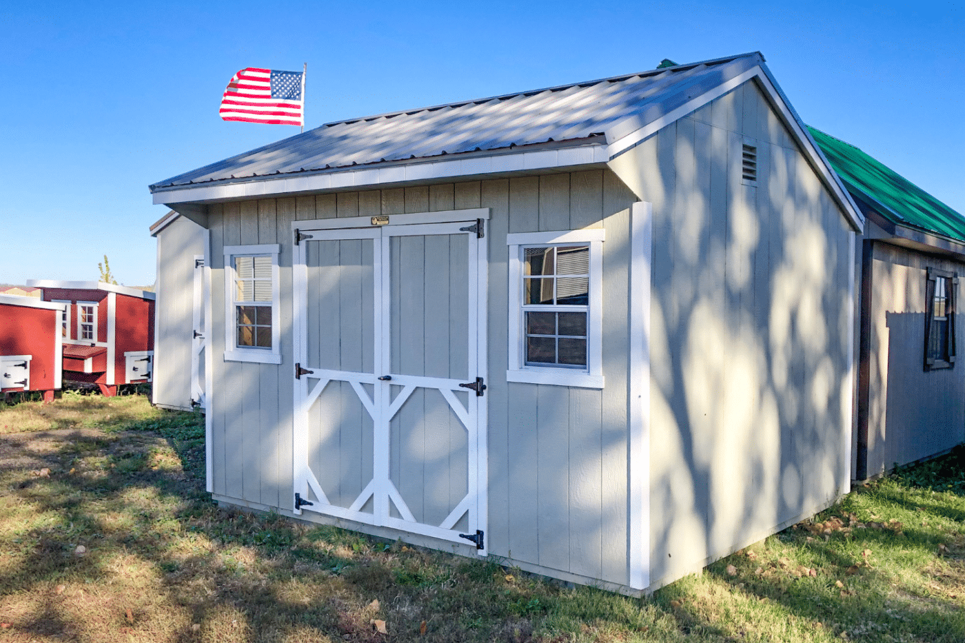 10x20 white quaker shed