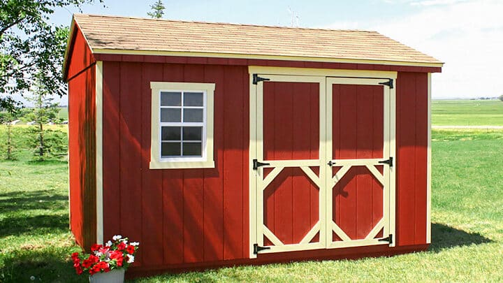a frame shed red