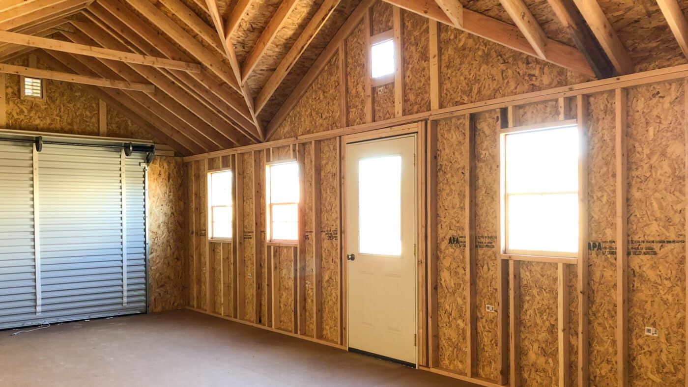 garage shed interior in ponderay, id