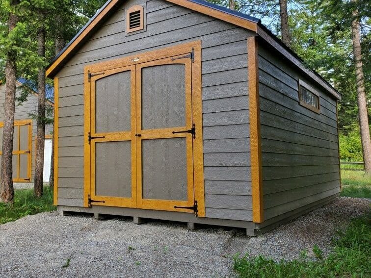 grey shed in Idaho