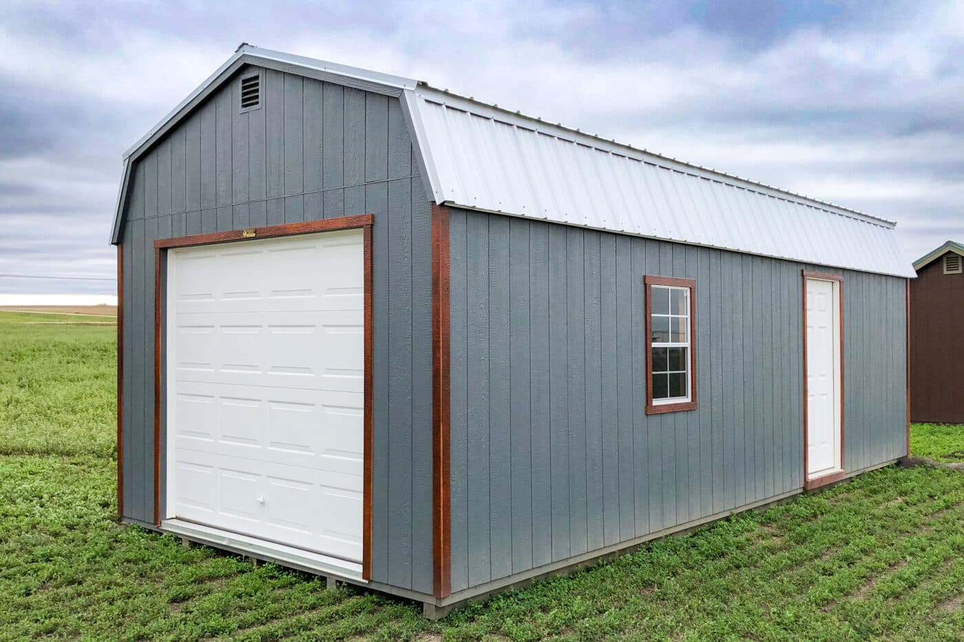 hi side garage shed with side door