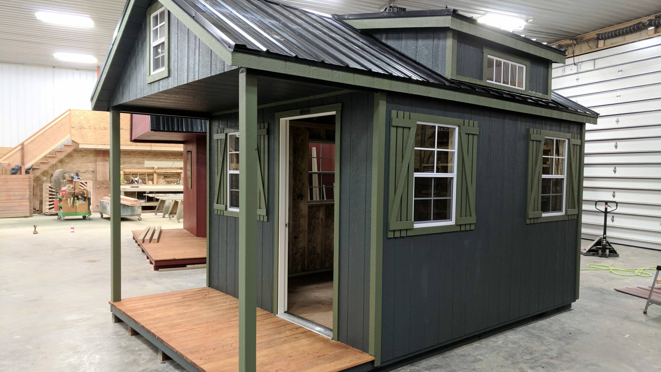 highwood shed with porch