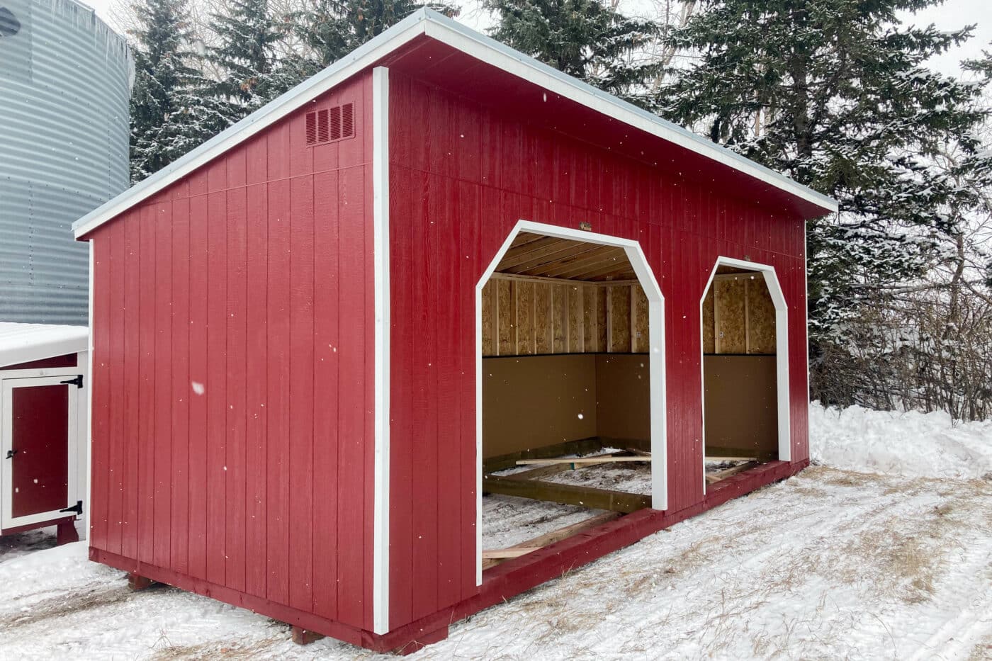 livestock shelter with two doors